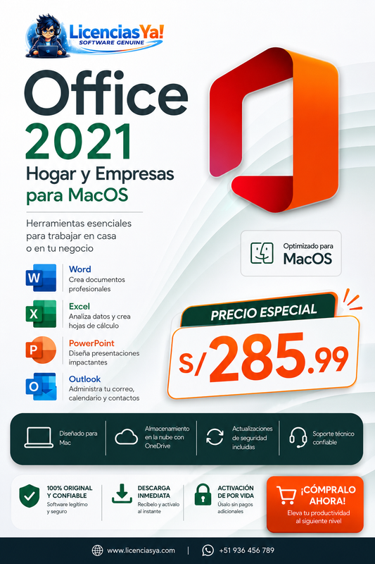 Office 2021 Hogar y Empresas Mac