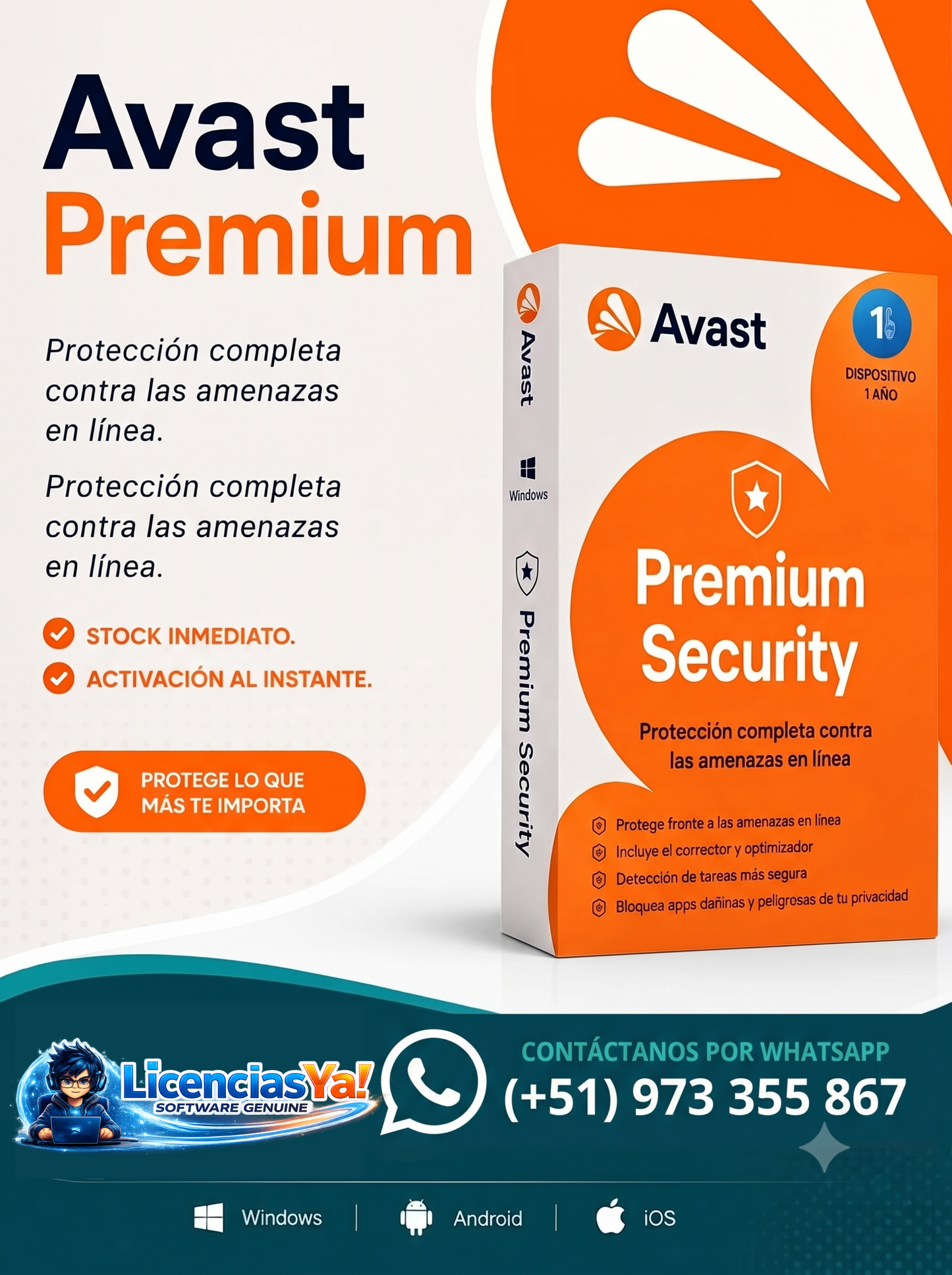 Avast Premium Security 1 Año 1 Dispositivo