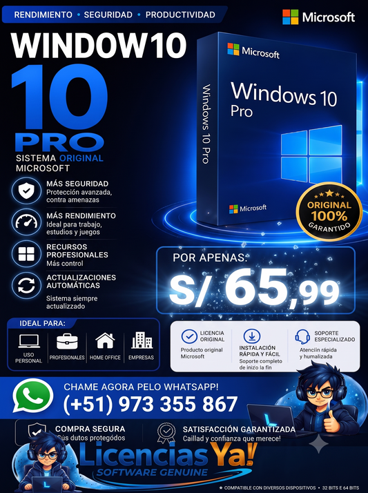 Windows 10 Pro 1 PC – Licencia Original | Activación Inmediata