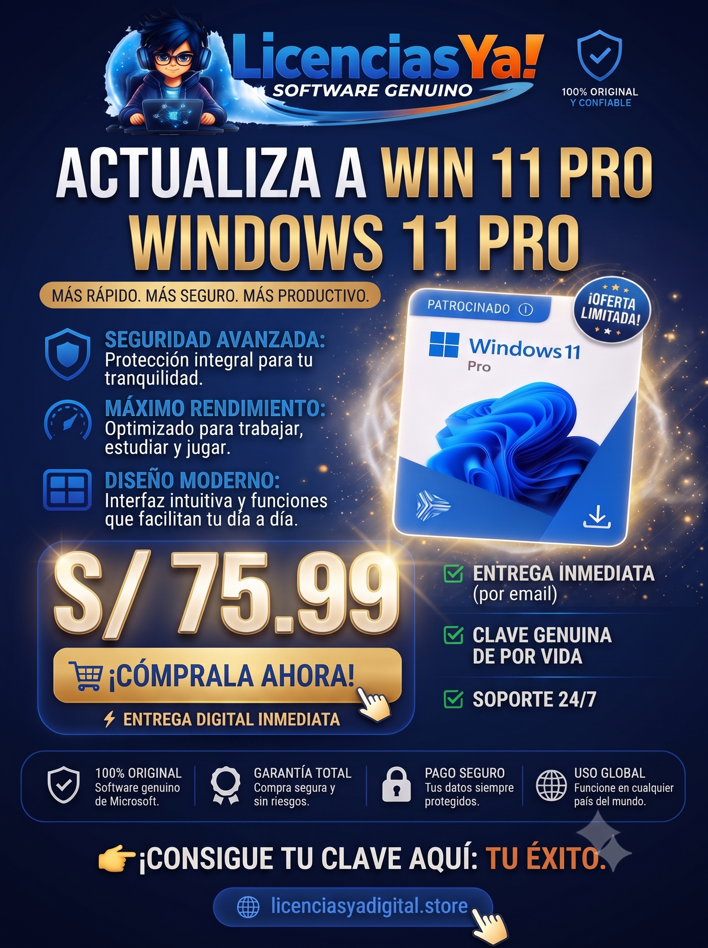 Windows 11 Pro 1 PC – Licencia Original | Activación Inmediata