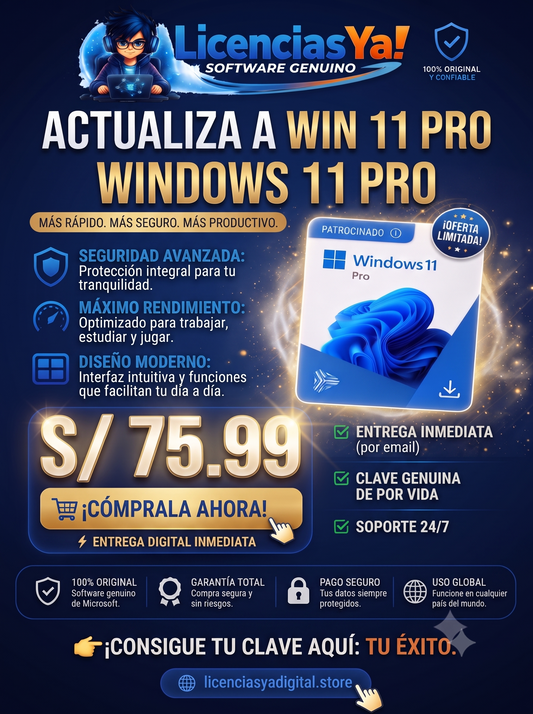 Windows 11 Pro 1 PC – Licencia Original | Activación Inmediata