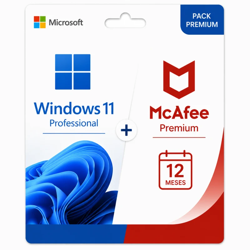Windows 11 Professional + Mcafee Premium 12 Mes 1 Dispositivo